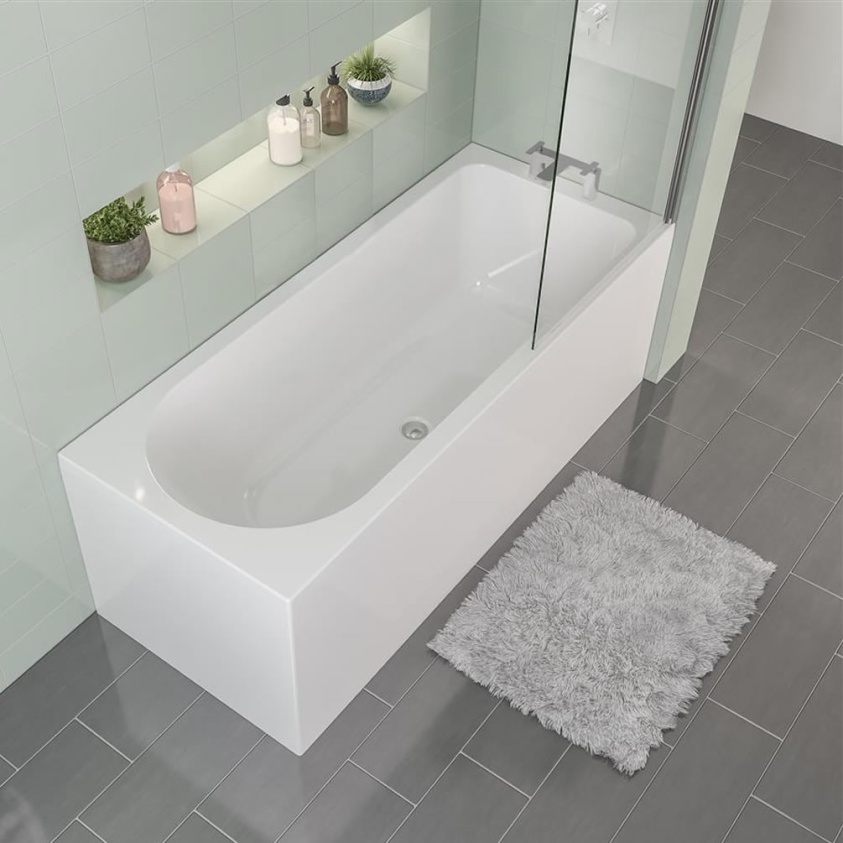 Eastbrook Beaufort Biscay 1700 x 700mm Shower Bath - Right Hand Version